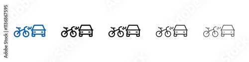 becycle accident icon Outline vector logo for web ui