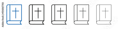 Bible icon Outline vector logo for web ui