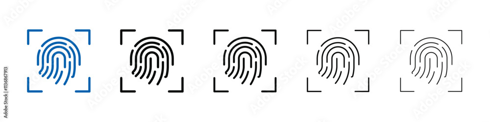 Biometric icon Outline vector logo for web ui Biometric icon Outline vector logo for web ui