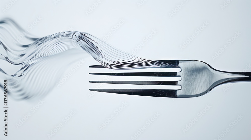 Abstract Culinary Art: A Fork and Flowing Lines Abstract Culinary Art: A Fork and Flowing Lines