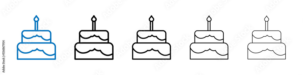 Birthday cake icon Outline vector logo for web ui Birthday cake icon Outline vector logo for web ui