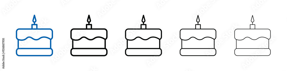 Birthday cake icon Outline vector logo for web ui Birthday cake icon Outline vector logo for web ui