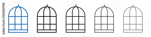 Bird cage icon Outline vector logo for web ui