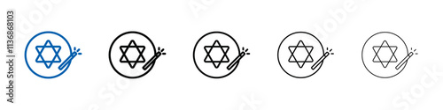 Black magic icon Outline vector logo for web ui