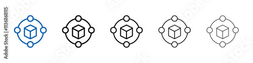 Blockchain technology icon Outline vector logo for web ui photo