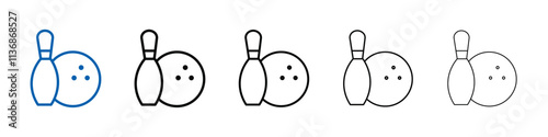 Bowling icon Outline vector logo for web ui