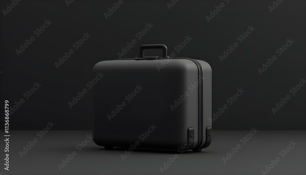 3D render of a compact black business suitcase with a minimalist design, isolated on a textured black background for added depth create with ai 3D render of a compact black business suitcase with a minimalist design, isolated on a textured black background for added depth create with ai