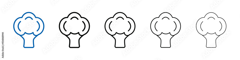 Broccoli icon Outline vector logo for web ui Broccoli icon Outline vector logo for web ui