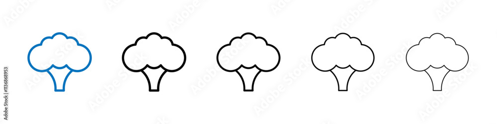Broccoli icon Outline vector logo for web ui Broccoli icon Outline vector logo for web ui