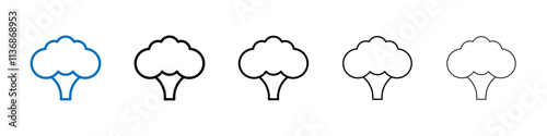 Broccoli icon Outline vector logo for web ui