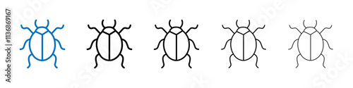 Bug icon Outline vector logo for web ui