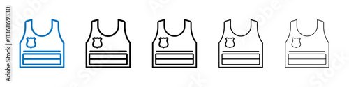 Bullet proof vest Outline vector logo for web ui