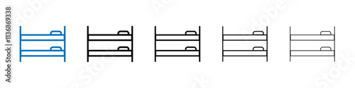 Bunk bed icon Outline vector logo for web ui