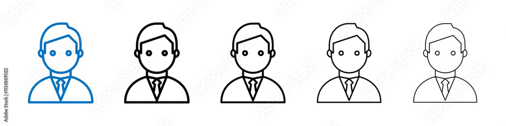 Businessman icon Outline vector logo for web ui Businessman icon Outline vector logo for web ui