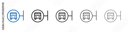 Bus sign icon Outline vector logo for web ui