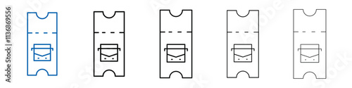 Bus Ticket icon Outline vector logo for web ui