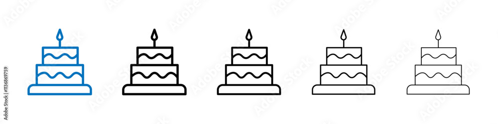 Cake icon Outline vector logo for web ui Cake icon Outline vector logo for web ui