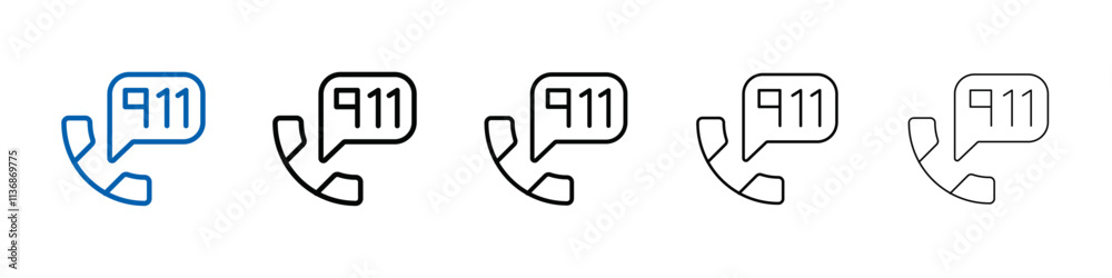 Call 911 phone number icon Outline vector logo for web ui Call 911 phone number icon Outline vector logo for web ui