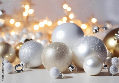 Merry Christmas, balls, lights, red - 15