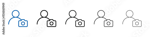 Cameraman icon Outline vector logo for web ui