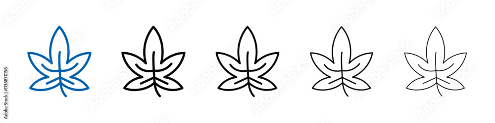 Cannabis leafs icon Outline vector logo for web ui