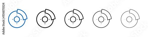 Car brake disk with caliper icon Outline vector logo for web ui