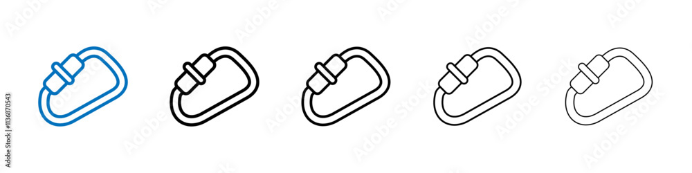 Obraz premium Carabiner icon Outline vector logo for web ui