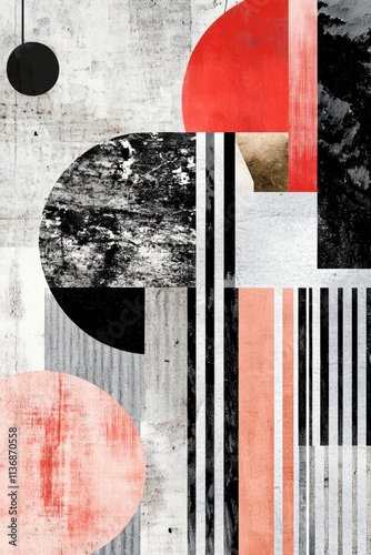 The image is a collage of different shapes and colors, including circles. Illustration