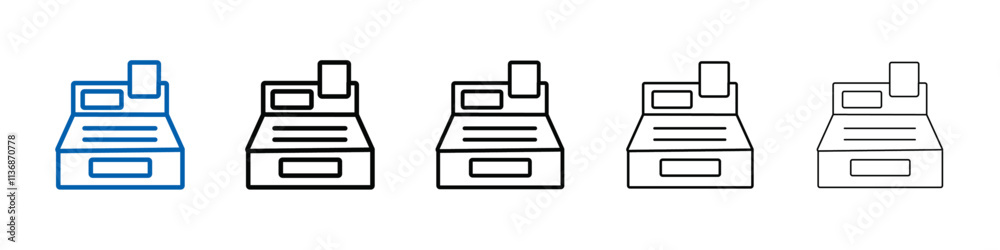 Cash register icon Outline vector logo for web ui Cash register icon Outline vector logo for web ui