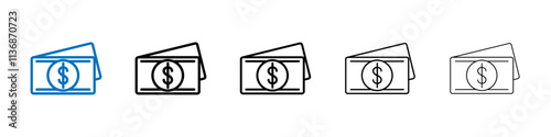 Cash icon Outline vector logo for web ui