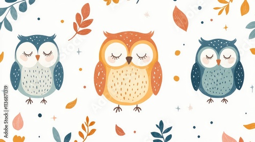 Cute and Quirky Owl Doodle for Baby Showers photo