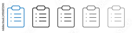 Clipboard check icon Outline vector logo for web ui