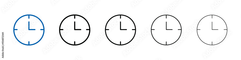 Clock time icon Outline vector logo for web ui Clock time icon Outline vector logo for web ui