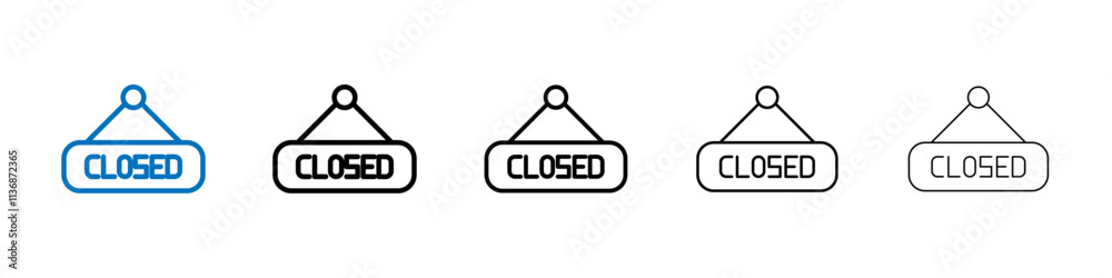 Closed sign icon Outline vector logo for web ui Closed sign icon Outline vector logo for web ui