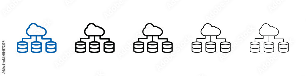 Cloud database icon Outline vector logo for web ui Cloud database icon Outline vector logo for web ui