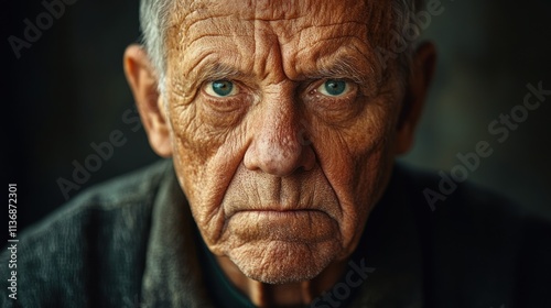 Portrait of a weathered elder, eyes conveying a lifetime of experiences. A study in age, resilience, and the passage of time.