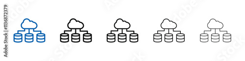 Cloud database icon Outline vector logo for web ui photo