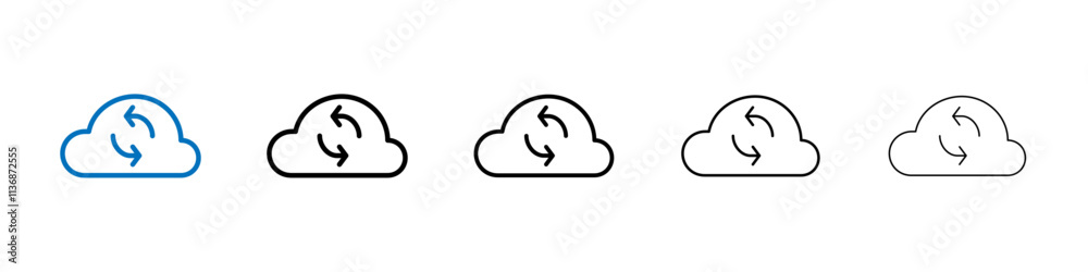 Cloud sync icon Outline vector logo for web ui Cloud sync icon Outline vector logo for web ui