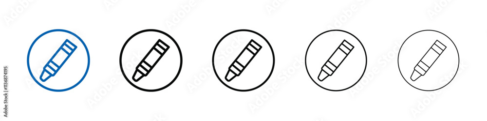 Crayons icon Outline vector logo for web ui Crayons icon Outline vector logo for web ui