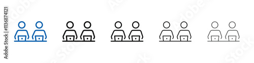 Coworking icon Outline vector logo for web ui