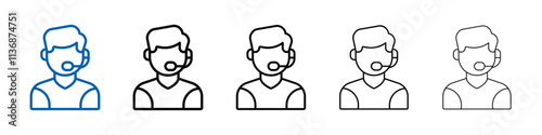 customer support icon Outline vector logo for web ui