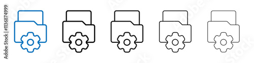 Data management icon Outline vector logo for web ui