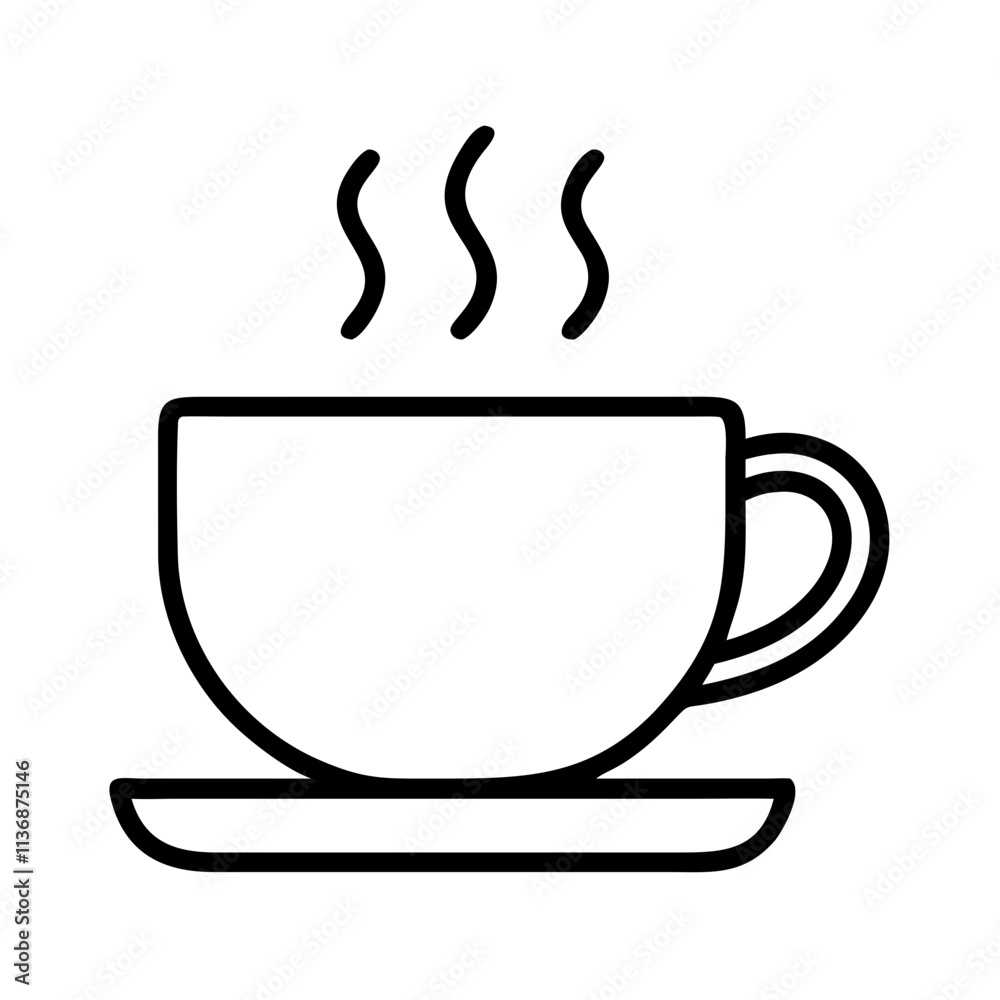 hot cup of tea or coffee icon, lazy day line art, lazy day icon - simple black line art icon of hot cup of tea or coffee, symbolizing lazy day celebrations. lazy day vector art. hot cup of tea or coffee icon, lazy day line art, lazy day icon - simple black line art icon of hot cup of tea or coffee, symbolizing lazy day celebrations. lazy day vector art.