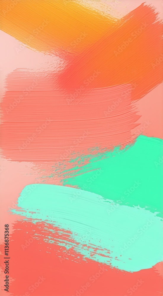 Abstract painting of a colorful brush stroke on a white background Abstract painting of a colorful brush stroke on a white background
