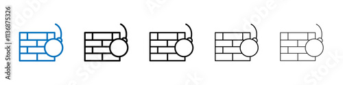 Demolition icon Outline vector logo for web ui