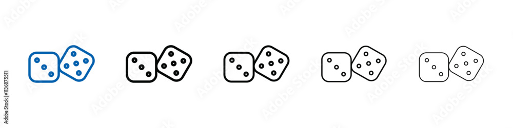 Dice games icon Outline vector logo for web ui Dice games icon Outline vector logo for web ui