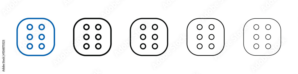 Dice Six Icon Outline vector logo for web ui Dice Six Icon Outline vector logo for web ui