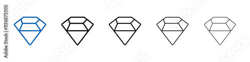 diamond icon Outline vector logo for web ui
