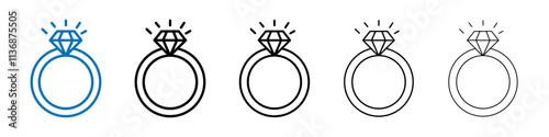 Diamond ring icon Outline vector logo for web ui
