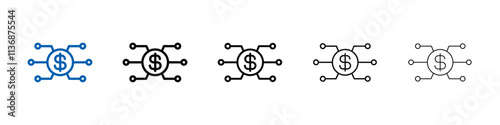 Digital Currency icon Outline vector logo for web ui